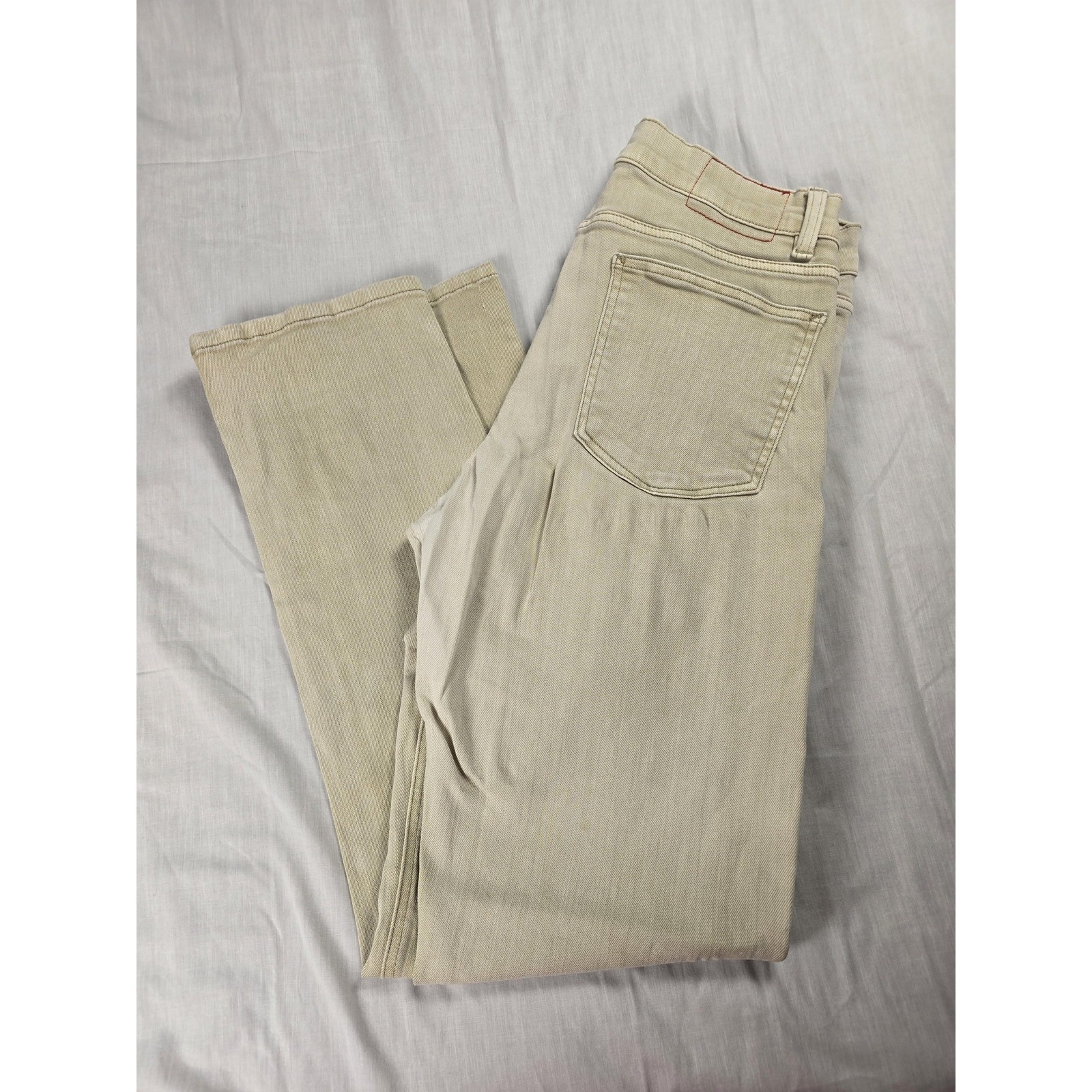 Marine Layer Jeans Mens 32x32 Beige Slim Straight Light Wash Stretch Denim